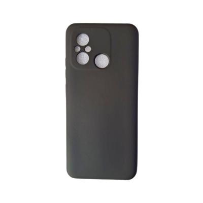 Capa Capinha Silicone Aveludado Preto Para Redmi 12c / 11a