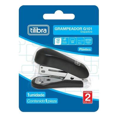 Mini Grampeador G101 Com Extrator 12 Folhas Preto - Tilibra