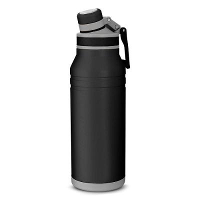 Garrafa Com Alça E Bico 1,2l Em Aço Inox Preta