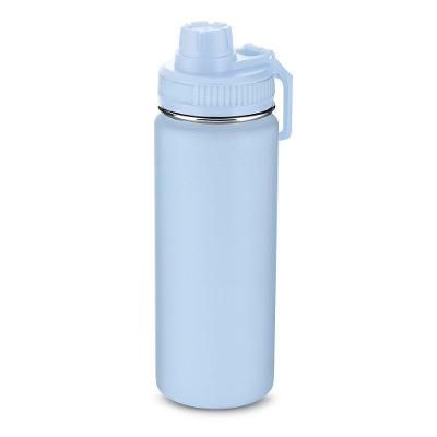 Garrafa Com Alça E Bico 570ml Parede Dupla Azul Ciano