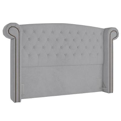 Cabeceira Casal King 195Cm Provença P02 Veludo Cinza