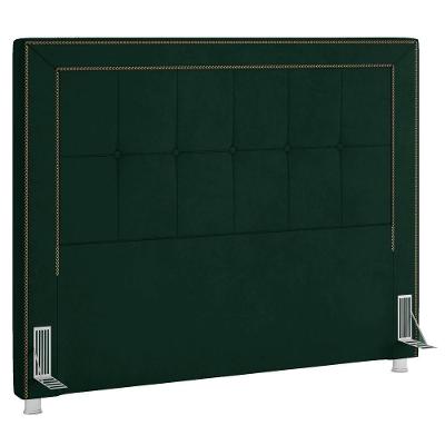 Cabeceira Casal King 195Cm Paolla P02 Veludo Verde Musgo