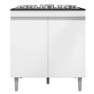 Balcão Com Tampo Para Cooktop 5 Bocas 2 Portas Andréia Branco - Ajl Móveis