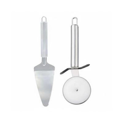 Kit Espatula E Cortador Para Pizza, Torta E Bolo Conjunto Premium Aço Inox