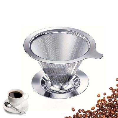 Filtro Coador De Café 12cm Com Base Sem Uso De Papel N° 102 Aço Inox