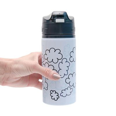 Garrafa De Alumínio 580ml Infantil Com Canudo Silicone E Bico Ergonômico - Menino