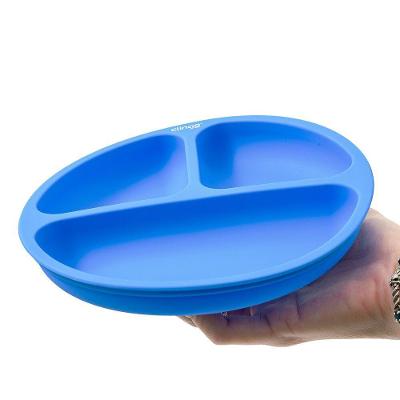 Prato Silicone Com Divisória Colors Azul - Clingo