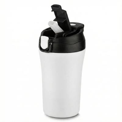 Copo Térmico Com Tampa Fosco De 500ml Inox Branco