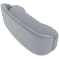 Sofá 3 Lugares Curvo Sala De Estar Living Lótus D02 Veludo Cinza 180 Cm C-317 - 6