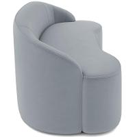 Sofá 3 Lugares Curvo Sala De Estar Living Lótus D02 Veludo Cinza 180 Cm C-317 - 7