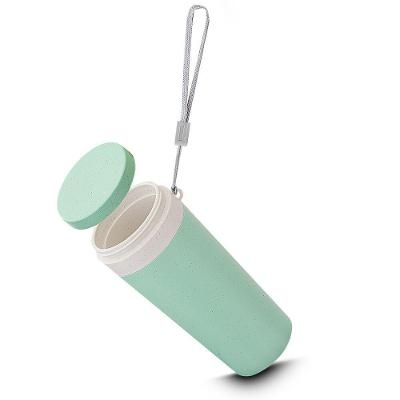 Copo De Fibra De Trigo Parede Dupla 300ml Com Alça Verde