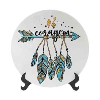 Prato Decorativo De Porcelana 11cm - Coragem