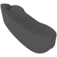 Sofá 3 Lugares Curvo Sala De Estar Living Lótus D02 Linho Cinza Escuro 210 Cm C-416 - 7