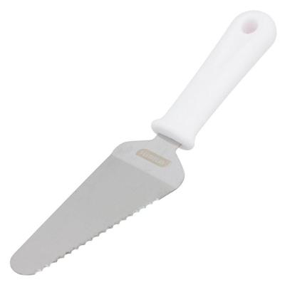 Espátula Para Bolo Inox Com Serra Profissional 27x6cm Cabo Branco