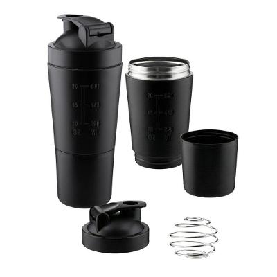 Garrafa Coqueteleira Em Inox Preta 750ml Shake Gym