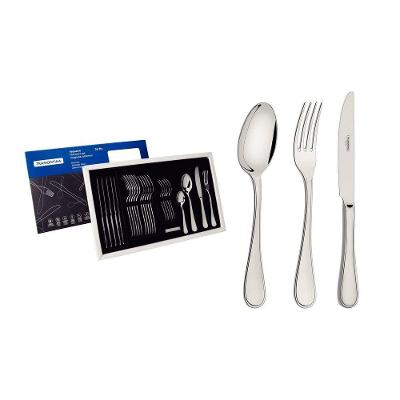 Faqueiro Firenze Em Aço Inox Com Facas De Mesa Forjadas Acabamento Brilho 24 Peças