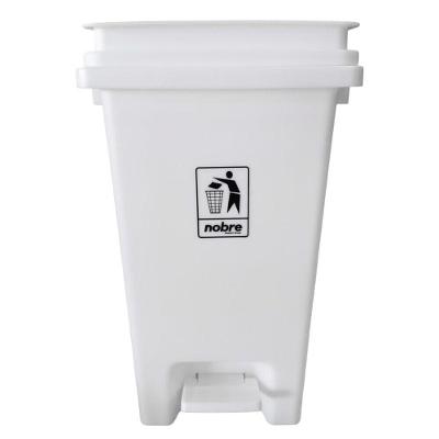 Lixeira Plástica Com Pedal 15l Branca Banheiros Cozinhas - Nobre