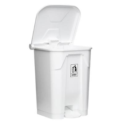 Lixeira Plástica Com Pedal 50l Branca áreas Externas Grande - Nobre