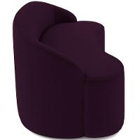 Sofá 3 Lugares Curvo Sala De Estar Living Lótus D02 Veludo Roxo 180 Cm C-292 - 3