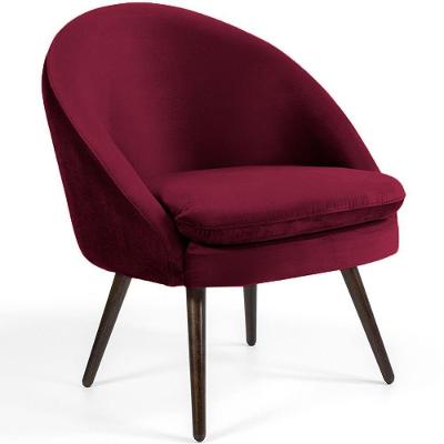 Poltrona Para Sala Rafa Pés Palito Veludo Cabernet - Nexta Casa