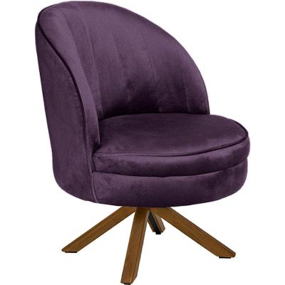Poltrona Giratória Mississipi Base Giromad Veludo Roxo - Nexta Casa