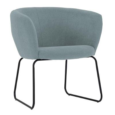 Poltrona Decorativa Isis Base Aço Preto Suede Camurça Verde Azulado - Nexta Casa