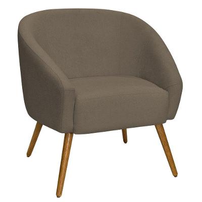 Poltrona Sala De Estar Mona Pés Palito Castanho Bouclé Marrom - Nexta Casa