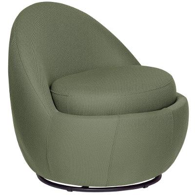 Poltrona Orgânica Kaira Giratória Linho Verde Claro - Nexta Casa