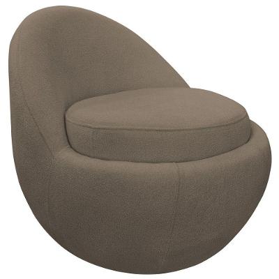 Poltrona Decorativa Orgânica Kaira Base Fixa Bouclé Marrom - Nexta Casa