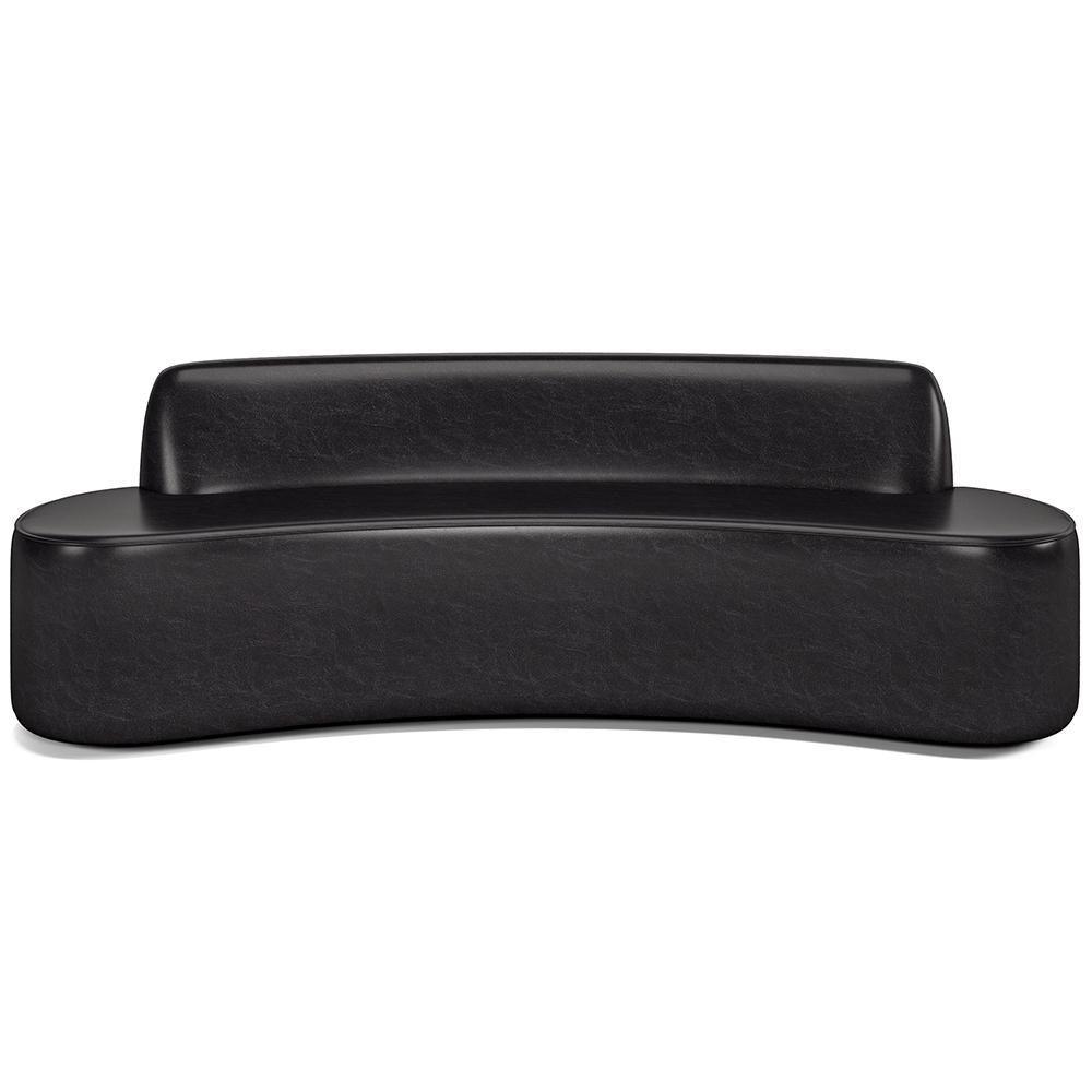 Sofá 4 Lugares Curvo Sala De Estar Living Cancún D02 Couríssimo Preto 230 Cm B-159 - 3