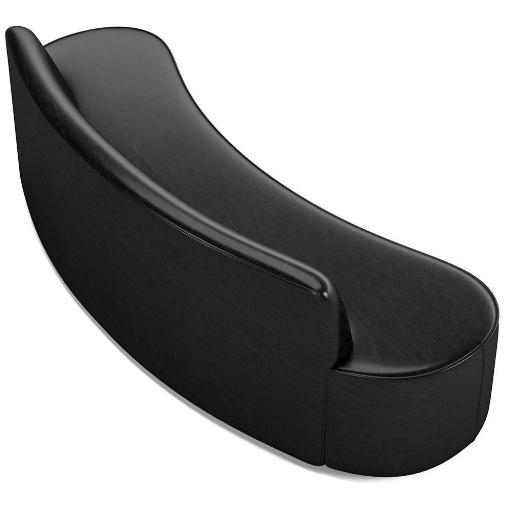 Sofá 4 Lugares Curvo Sala De Estar Living Cancún D02 Couríssimo Preto 230 Cm B-159 - 5