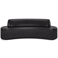 Sofá 4 Lugares Curvo Sala De Estar Living Cancún D02 Couríssimo Preto 230 Cm B-159 - 3