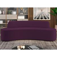 Sofá 4 Lugares Curvo Sala De Estar Living Cancún D02 Veludo Roxo 230 Cm C-292 - 6
