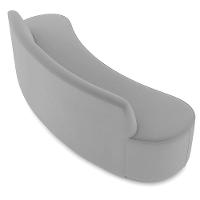 Sofá 4 Lugares Curvo Sala De Estar Living Cancún D02 Veludo Cinza 260 Cm C-317 - 3