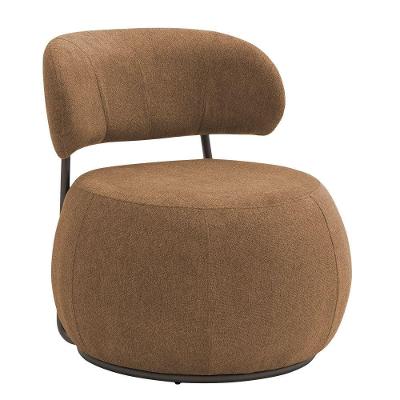 Poltrona Decorativa Greta Base Fixa Titânio Linho Bouclé Terracota - Nexta Casa