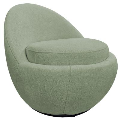 Poltrona Orgânica Kaira Giratória Bouclé Verde Claro - Nexta Casa