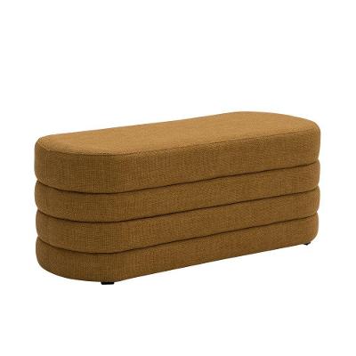 Puff Decorativo Orgânico Mid Sala De Estar Linhão Mostarda - Nexta Casa