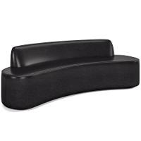 Sofá 4 Lugares Curvo Sala De Estar Living Cancún D02 Couríssimo Preto 260 Cm B-159 - 1