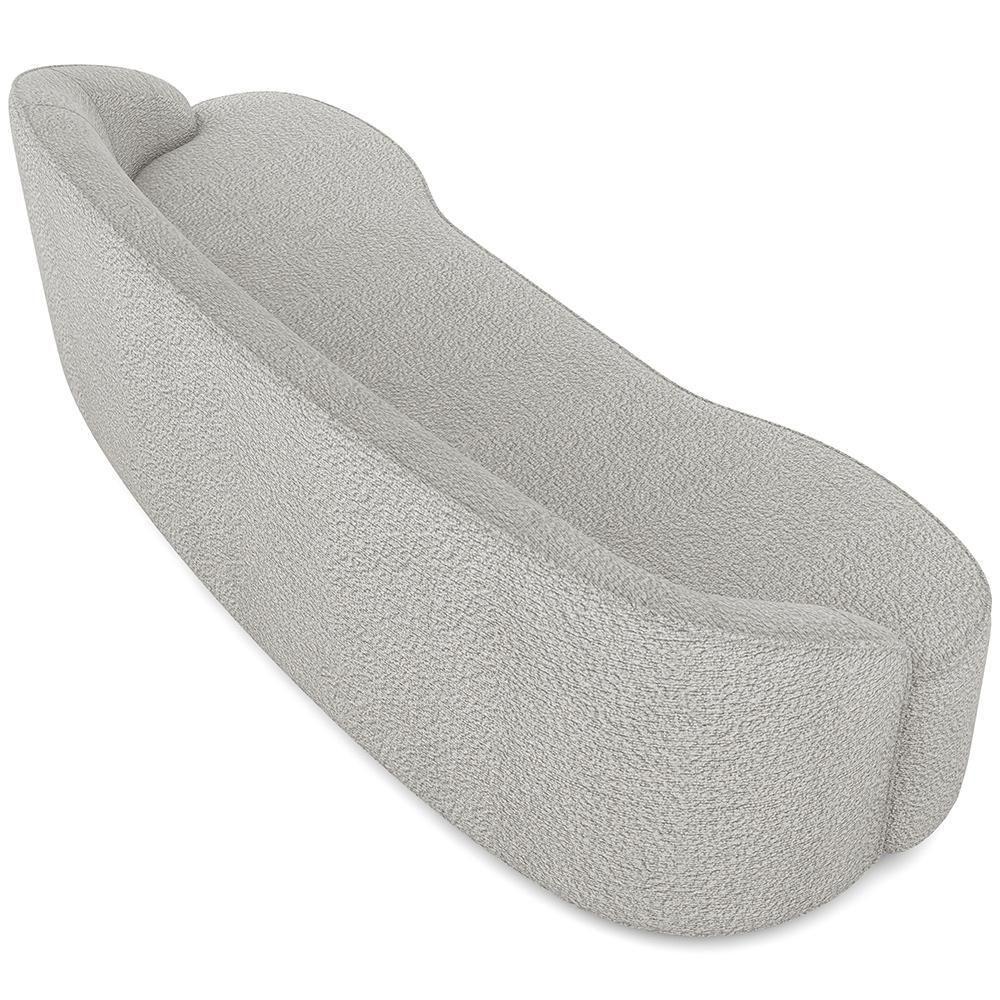 Sofá 4 Lugares Curvo Sala De Estar Living Lótus D02 Bouclê Creme 260 Cm B-54 - 6