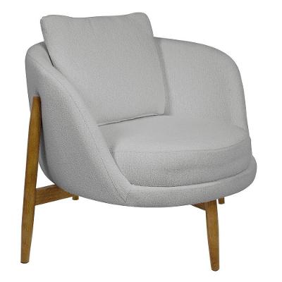 Poltrona Decorativa Austin Bouclé Cinza Claro - Nexta Casa