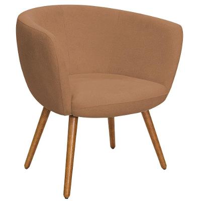 Poltrona Decorativa Isis Pés Palito Castanho Bouclé Terracota - Nexta Casa