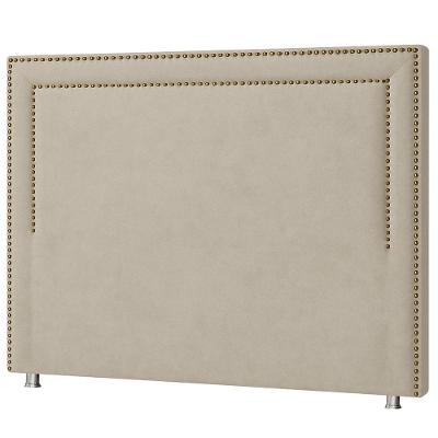 Cabeceira Cama Box Queen 160 Cm London Veludo Bege Claro - Nexta Casa