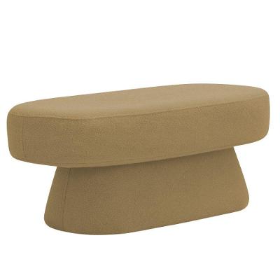 Banco Orgânico 102cm Liz Sala De Estar Bouclé Camel - Nexta Casa