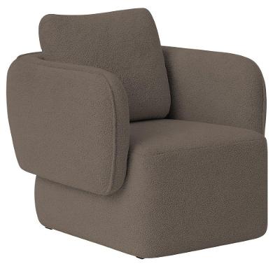 Poltrona Decorativa Sala De Estar Duna Bouclé Marrom - Nexta Casa