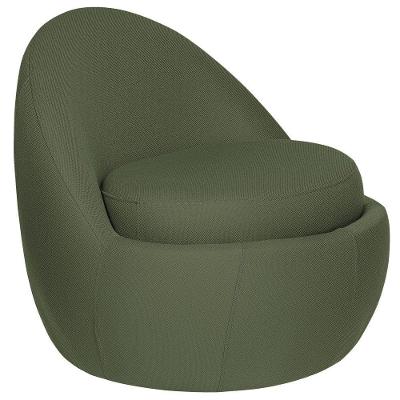 Poltrona Decorativa Orgânica Kaira Base Fixa Linho Verde - Nexta Casa