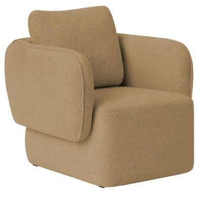 Poltrona Decorativa Sala De Estar Duna Bouclé Camel - Nexta Casa