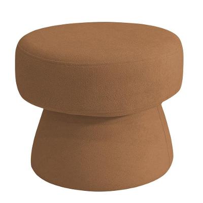 Puff Decorativo Redondo Liz Sala De Estar Bouclé Terracota - Nexta Casa