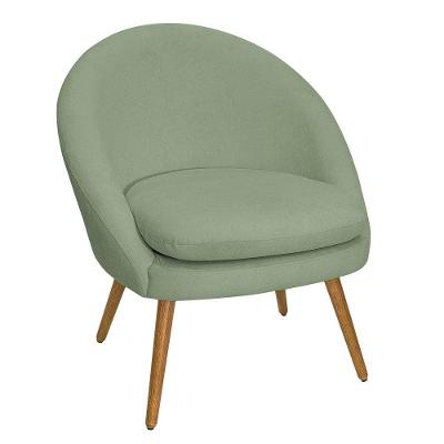 Poltrona Para Sala Rafa Pés Palito Castanho Bouclé Verde Claro - Nexta Casa