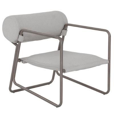 Poltrona Decorativa Detroit Base Titânio Bouclé Cinza Claro - Nexta Casa