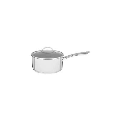 Panela Tramontina Una Em Aço Inox Com Fundo Triplo E Tampa De Vidro 16 Cm 1,4 L Tramontina